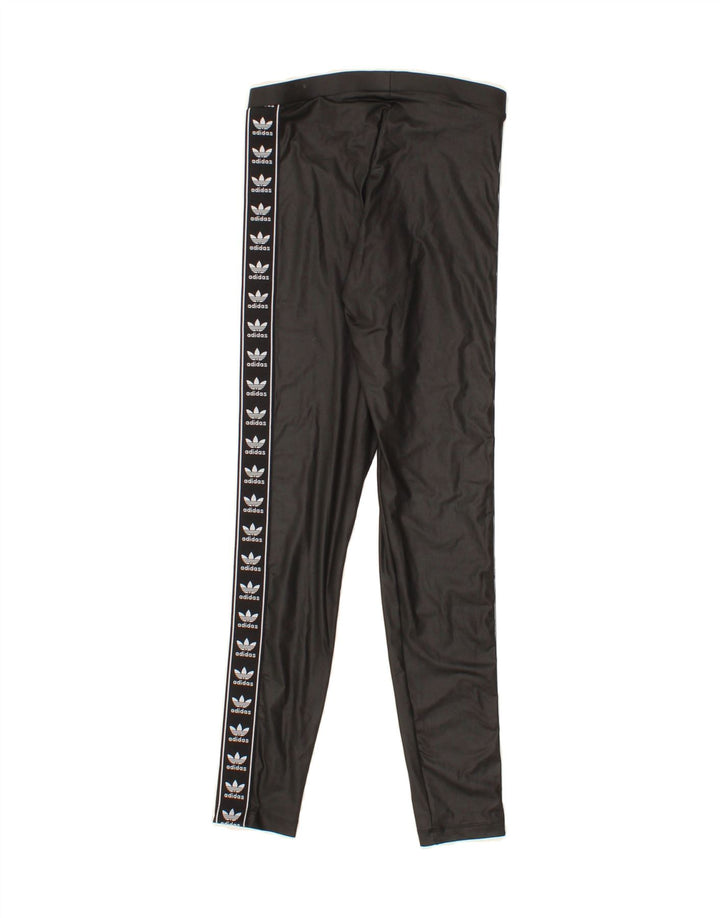 ADIDAS Womens Graphic Leggings UK 6 XS  Black Polyester Vintage Adidas and Second-Hand Adidas from Messina Hembry 