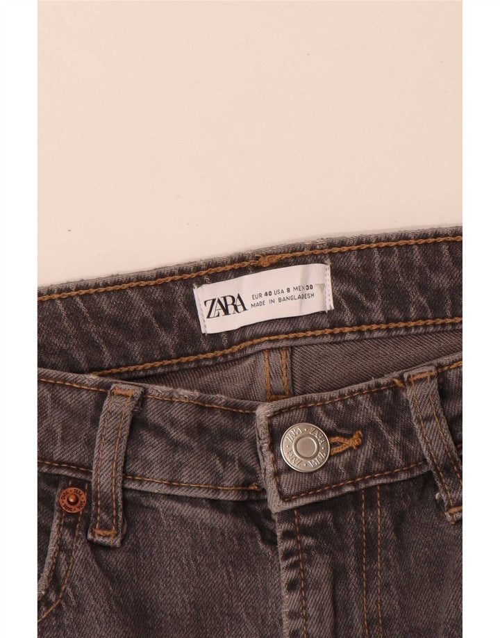 Zara Dame Straight Jeans EU 40 Medium W30 L29 Grå