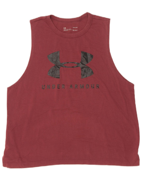 Under Armour Mens Heat Gear Graphic Vest Top Large Burgundy