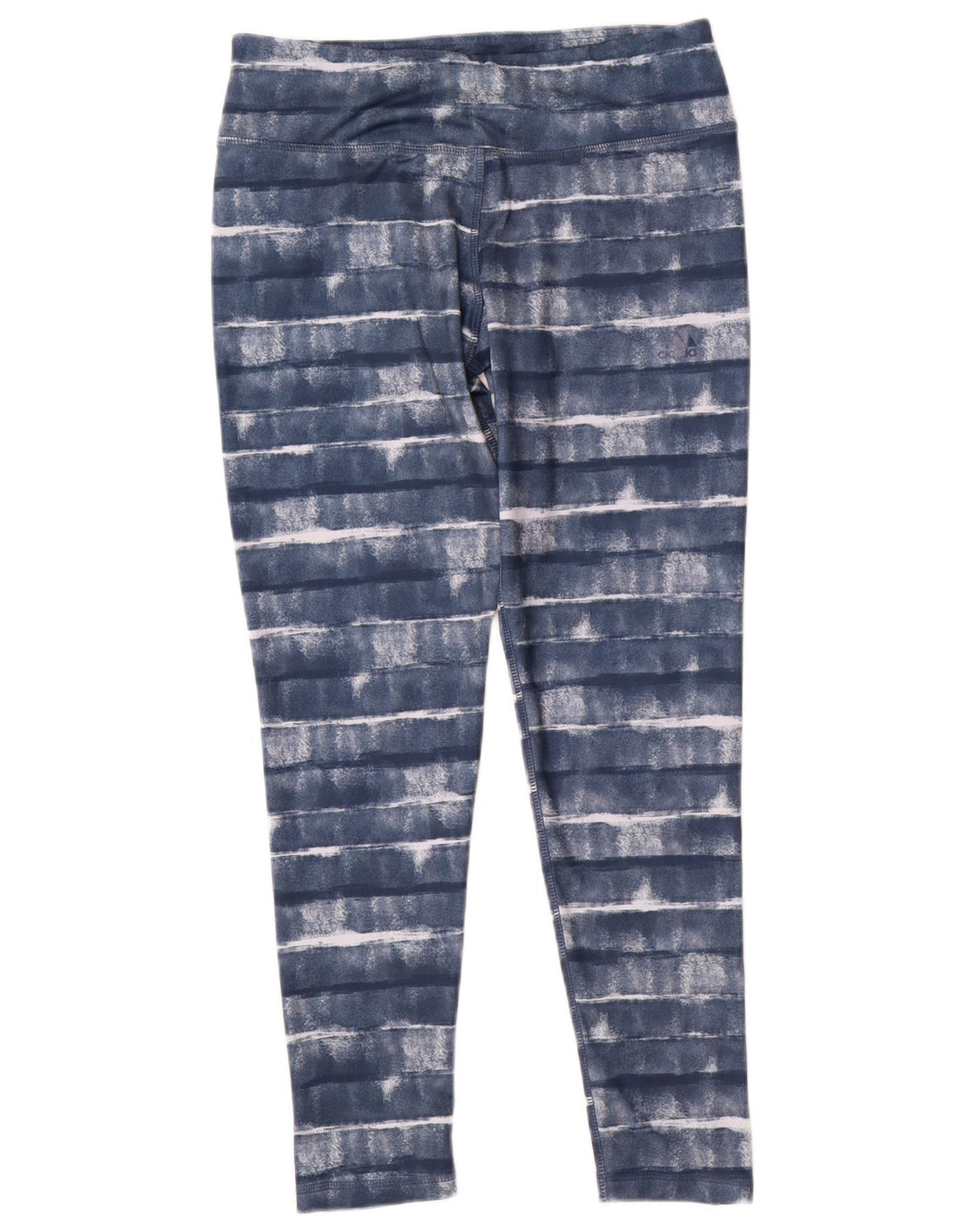 Adidas Womens Climalite Leggings UK 12/14 Mellemblå stribet polyester