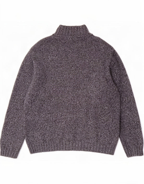 Conte of Florence Herre cardigan sweater med fuld lynlås XL Navy Blue Flecked