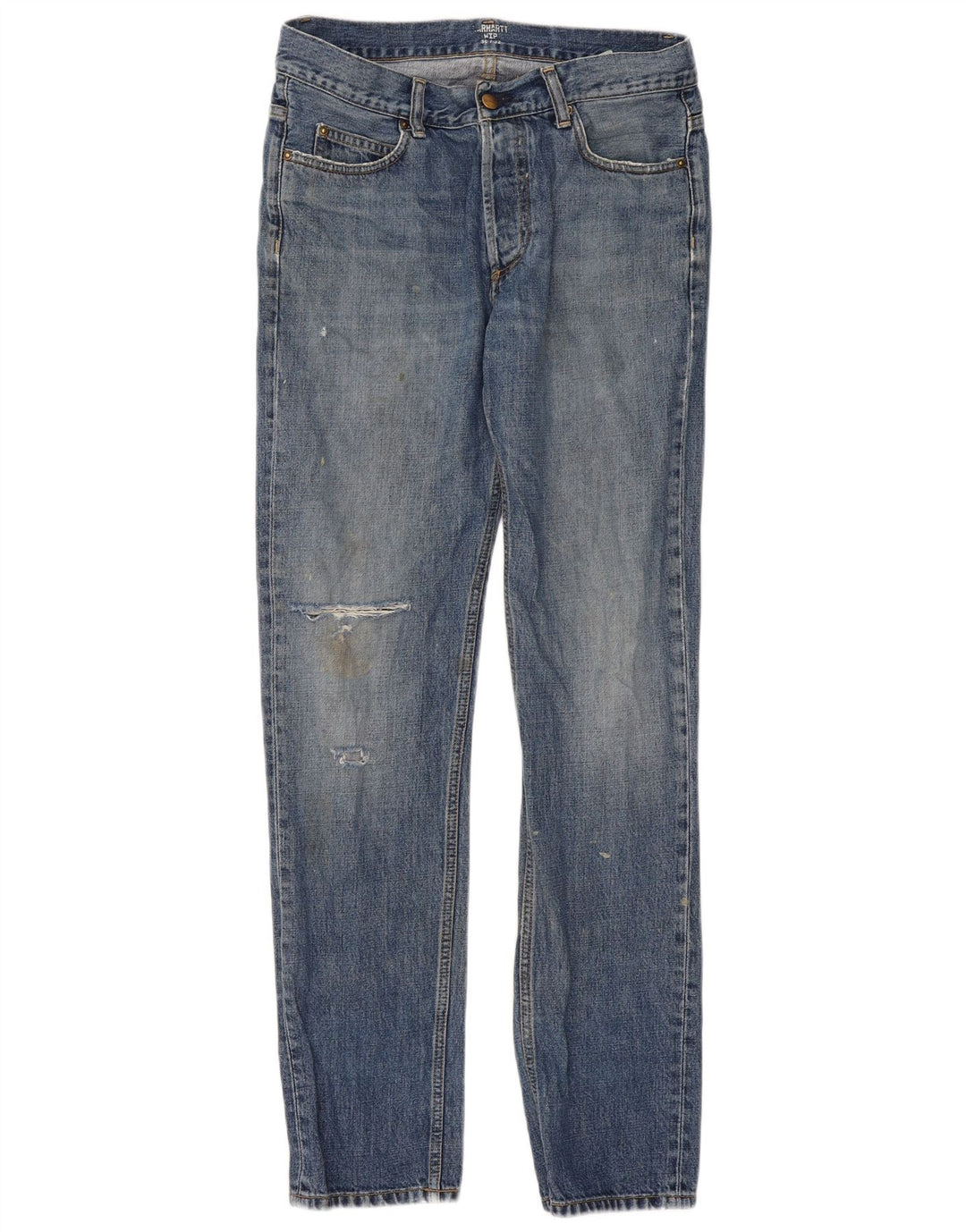 Carhartt Dame Texas Distressed Slim Jeans W30 L32 Blå Bomuld