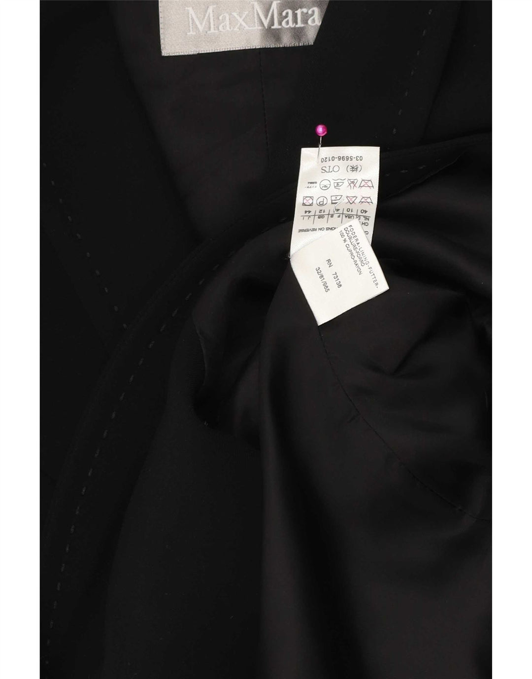 Max Mara Dame 3/4 ærmer 1 knap blazerjakke UK 12 Medium Sort Rayon