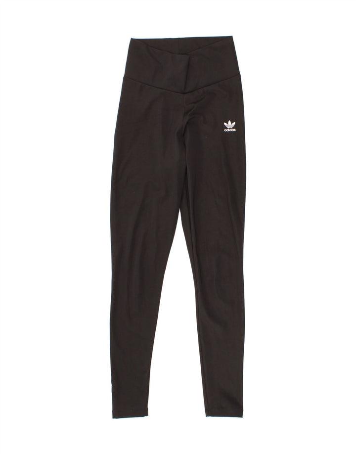 ADIDAS Womens Graphic Leggings UK 6 XS  Black Polyester Vintage Adidas and Second-Hand Adidas from Messina Hembry 