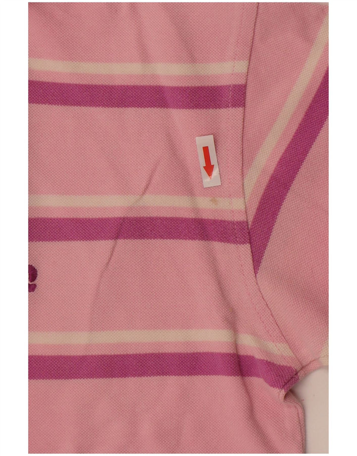 INVICTA Mens Polo Shirt IT 52 Large Pink Striped Cotton
