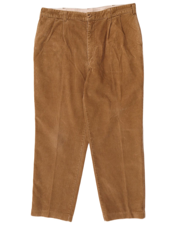 Marks & Spencer Herre Pegged Corduroy Bukser W38 L29 Brun Bomuld