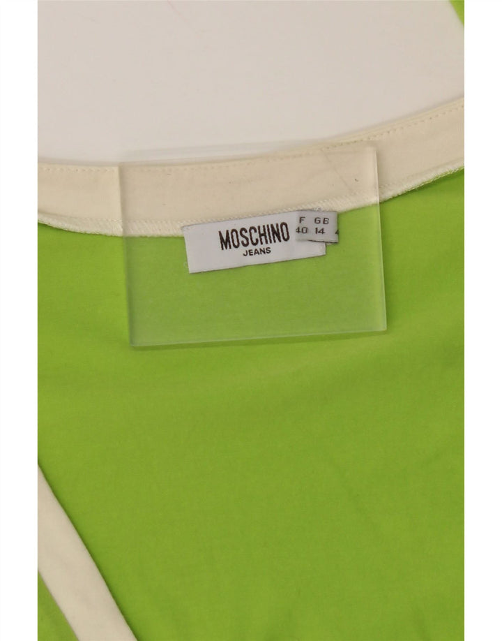 MOSCHINO Dame Cardigan Top UK 14 Medium Grøn