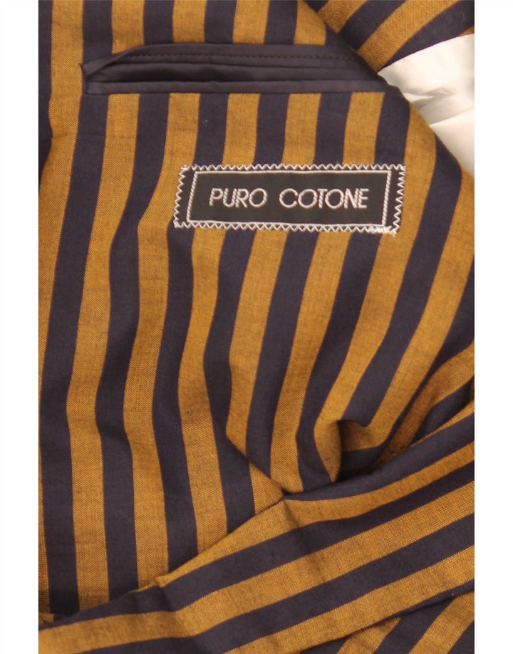 Mabro Herre 2 Knaps Blazer Jakke UK 38 Medium Brun Nålestribet Bomuld