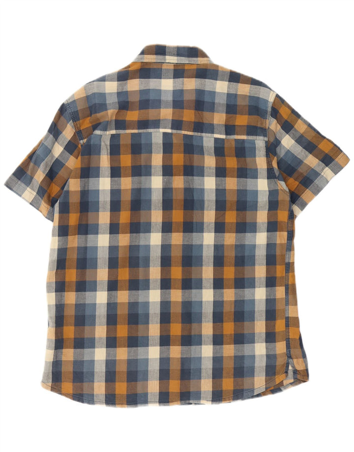Mountain Warehouse Herre kortærmet flannelskjorte Stor marineblå ternet