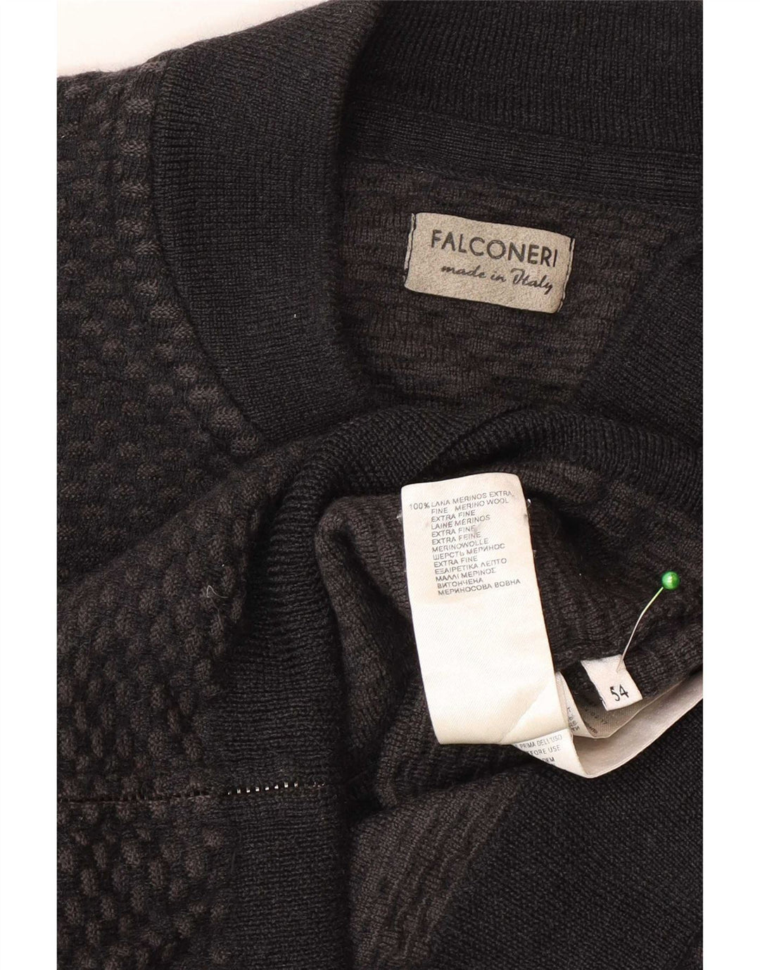 Falconeri Herre Cardigan Sweater IT 54 XL Grå Uld