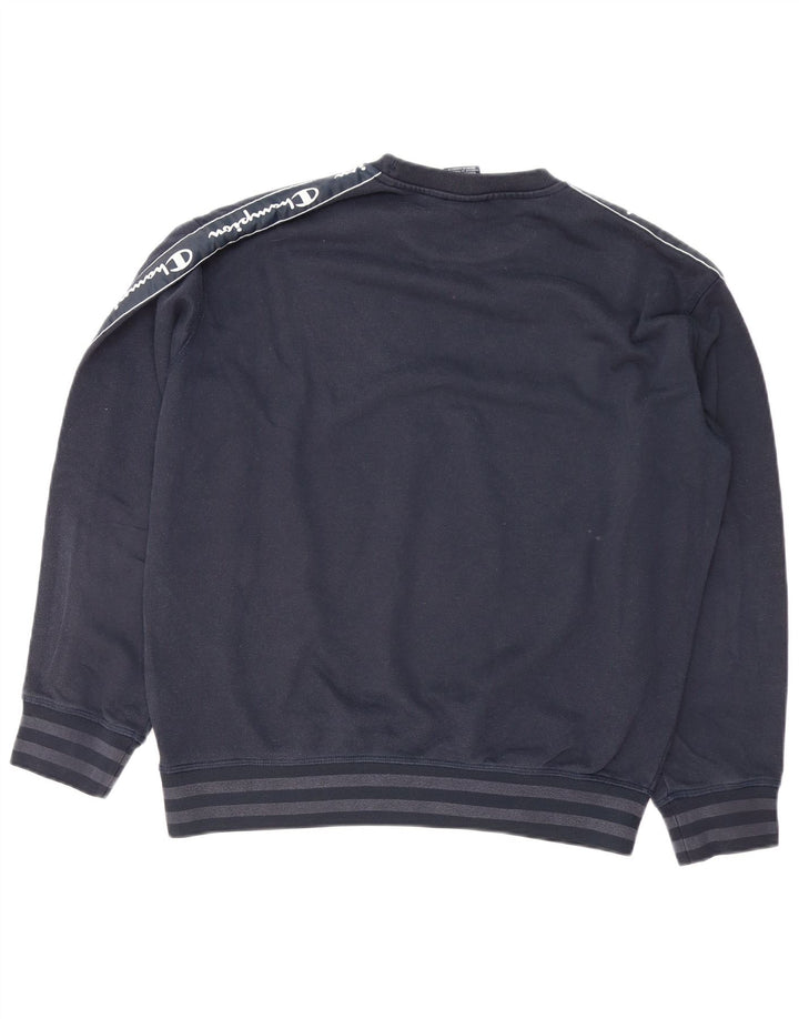 Champion Herre Grafisk Sweatshirt Jumper Medium Navyblå Bomuld