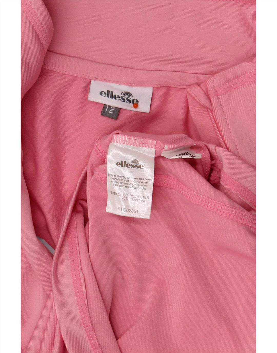 Ellesse Womens Zip Neck Top Langærmet UK 12 Medium Pink Polyester