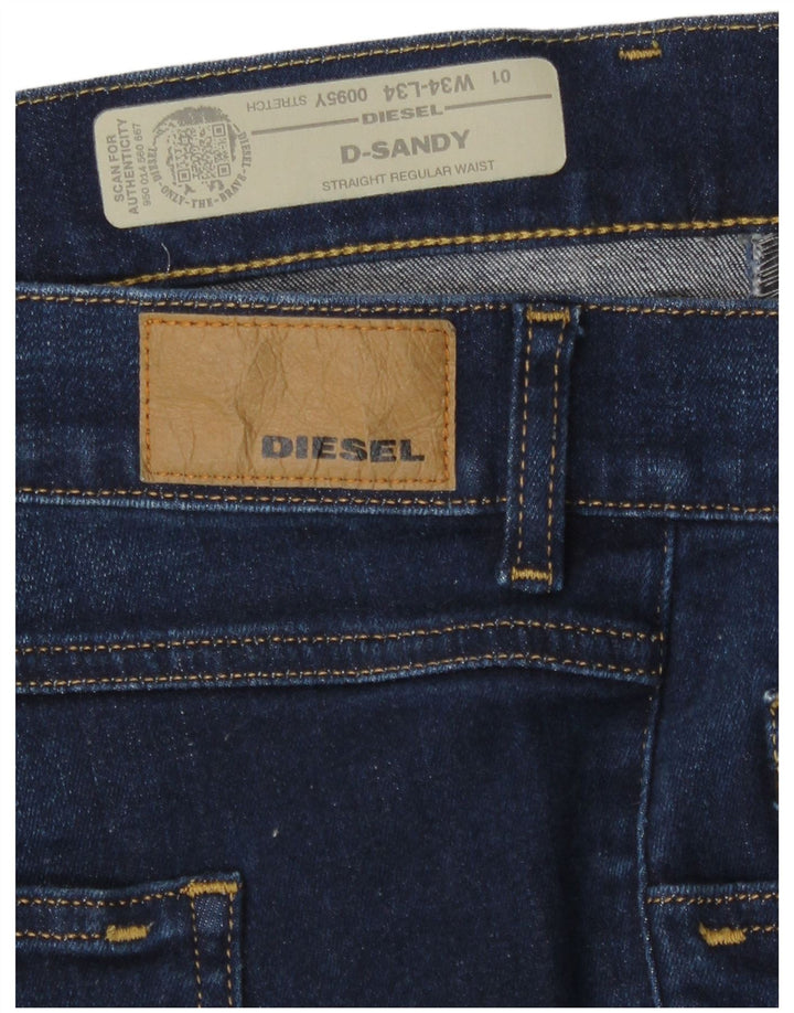 Diesel Dame D-Sandy Regular Straight Jeans W34 L34 Marineblå Bomuld