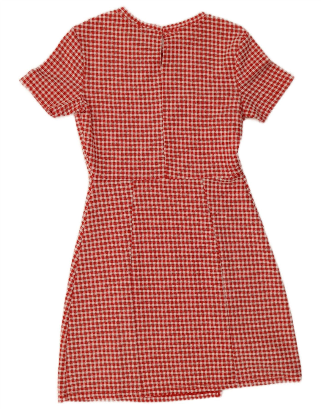 Zara Dame A-Line Kjole UK 12 Medium Rød Gingham Polyester