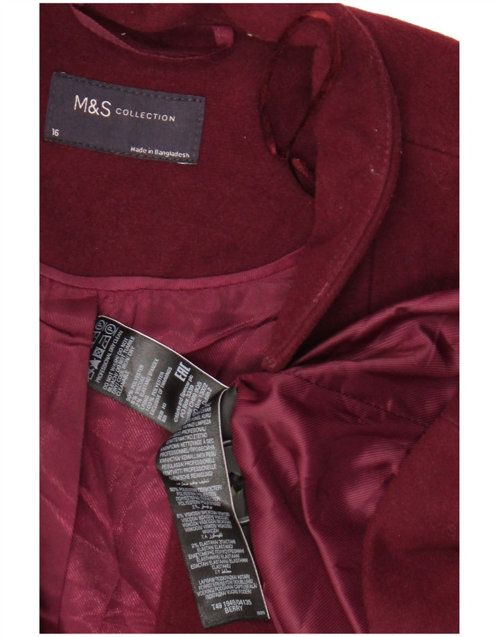 Marks & Spencer Dameoverfrakke UK 16 Large Purple Polyester