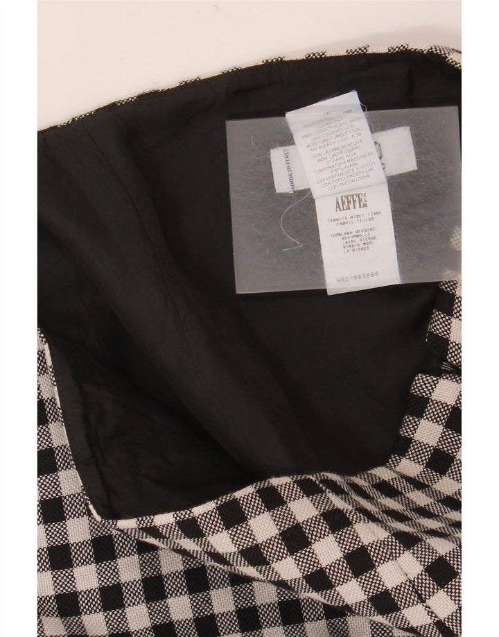 Moschino Dame Mini Nederdel UK 10 Small W28 Sort Gingham Virgin Wool
