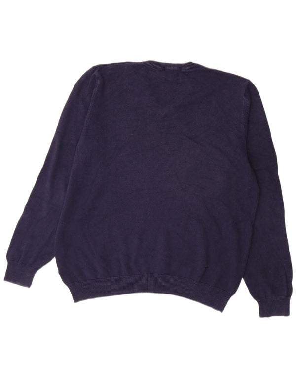 Marks & Spencer Herre V-hals sweater XL marineblå bomuld