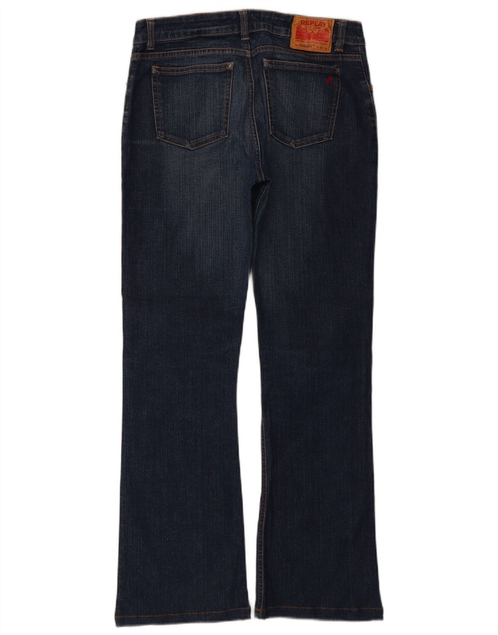 REPLAY Dame Bootcut Jeans W30 L28 Blå Bomuld