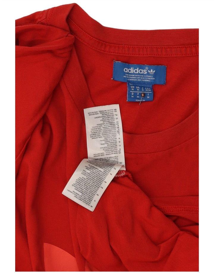 ADIDAS grafisk t-shirt til mænd, medium rød bomuld