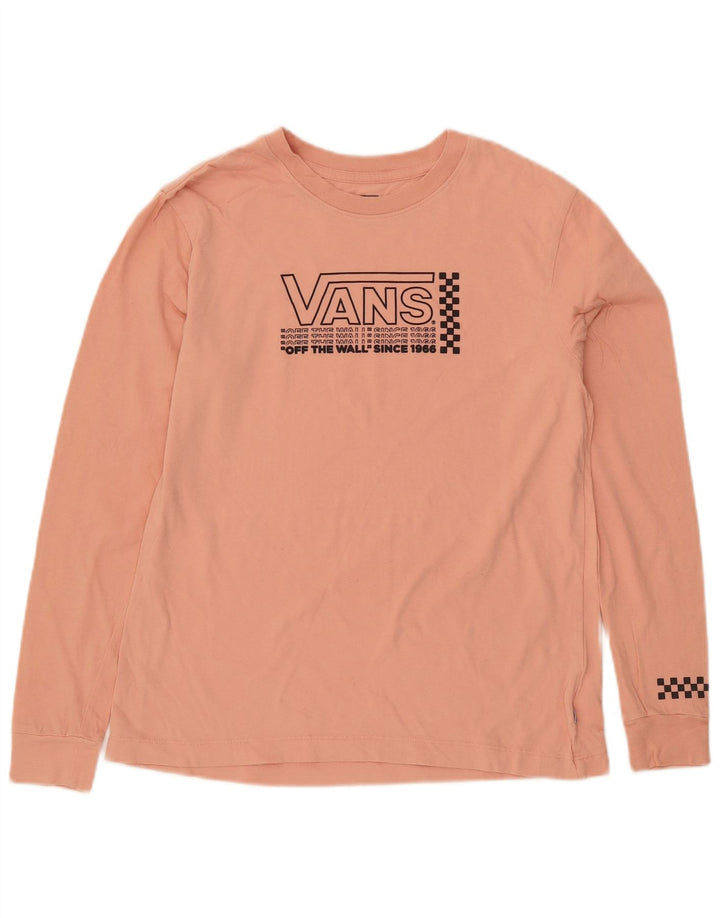VANS Dame Grafisk Top Langærmet UK 10 Small Pink Bomuld