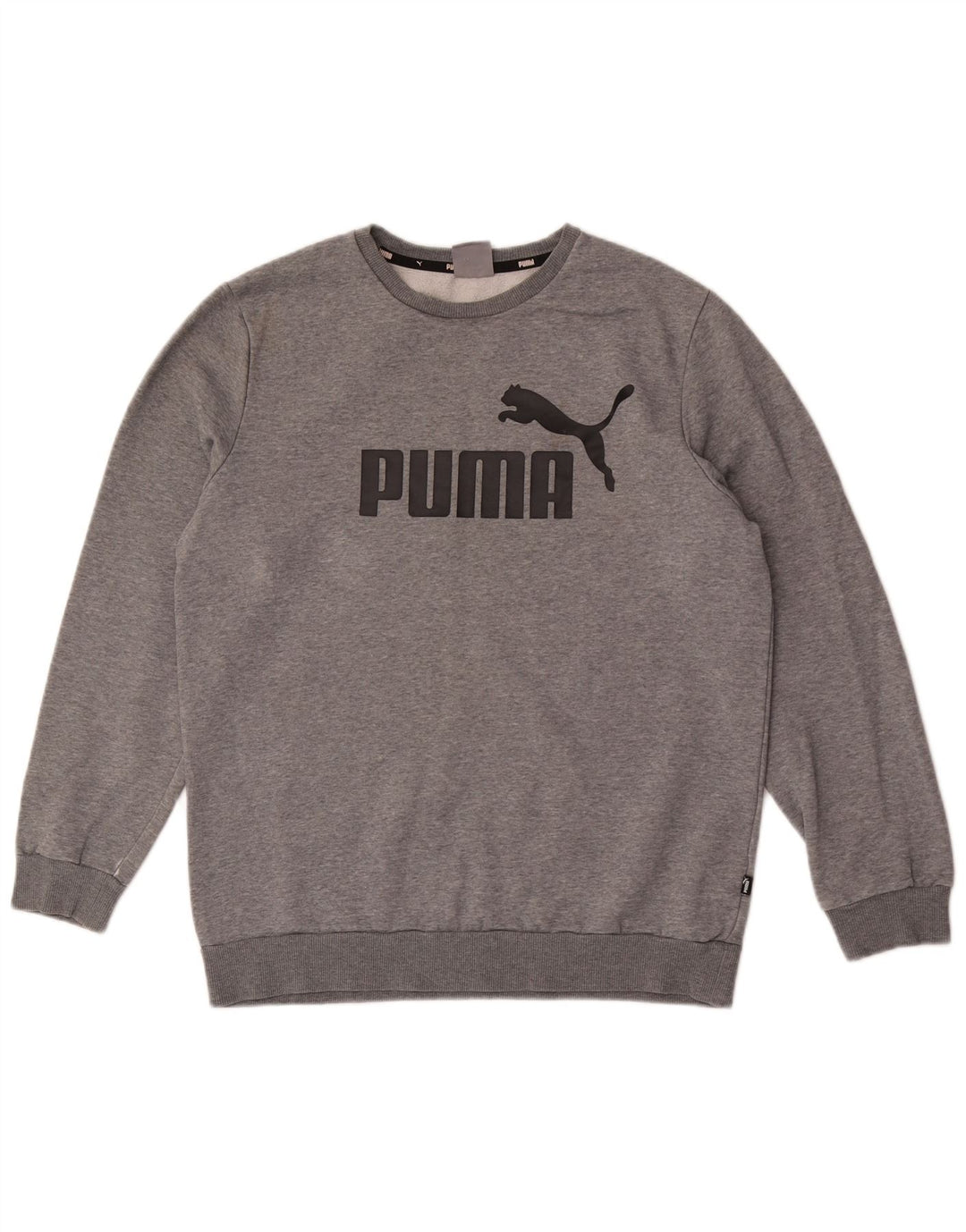 Puma Herre Grafisk Sweatshirt Jumper Medium Grå Bomuld