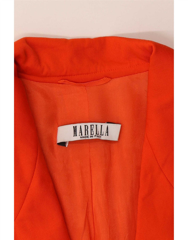 Marella Dame 2 Button Blazer Jacket UK 16 Large Orange New Wool
