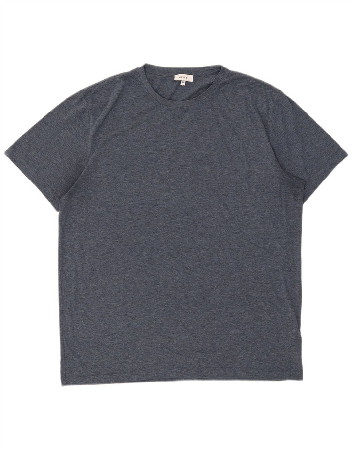 Reiss Herre T-Shirt Top 2XL Navy Blue Flecked Polyester