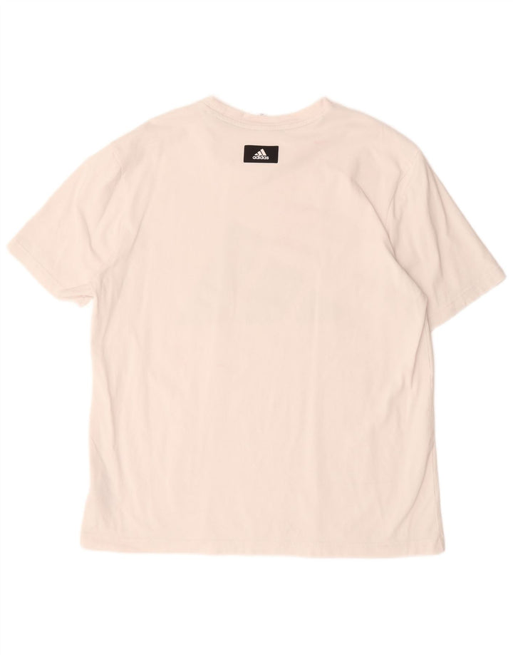 Adidas Grafisk T-shirt top til mænd, stor hvid bomuld