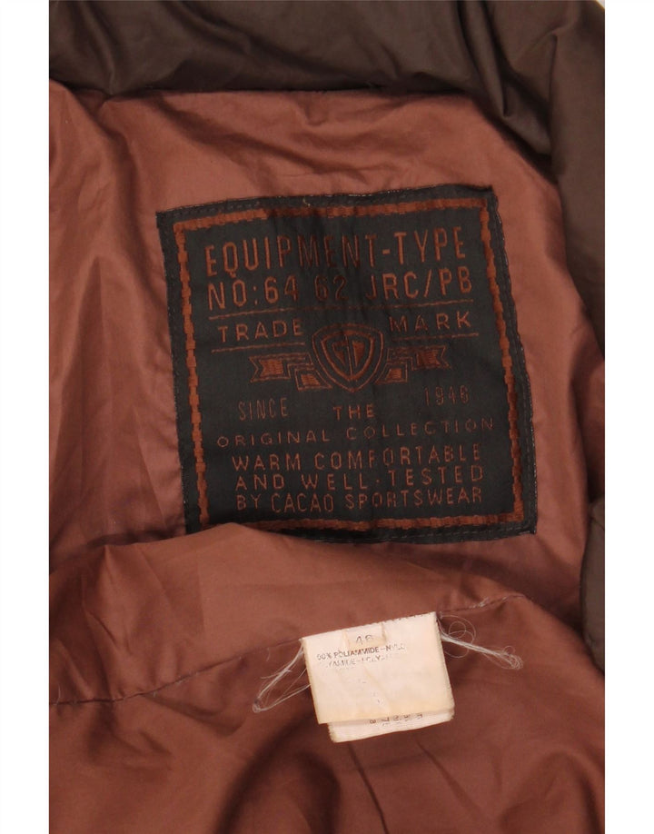 VAREMÆRKE Herre Loose Fit polstret jakke IT 46 Lille brun polyamid