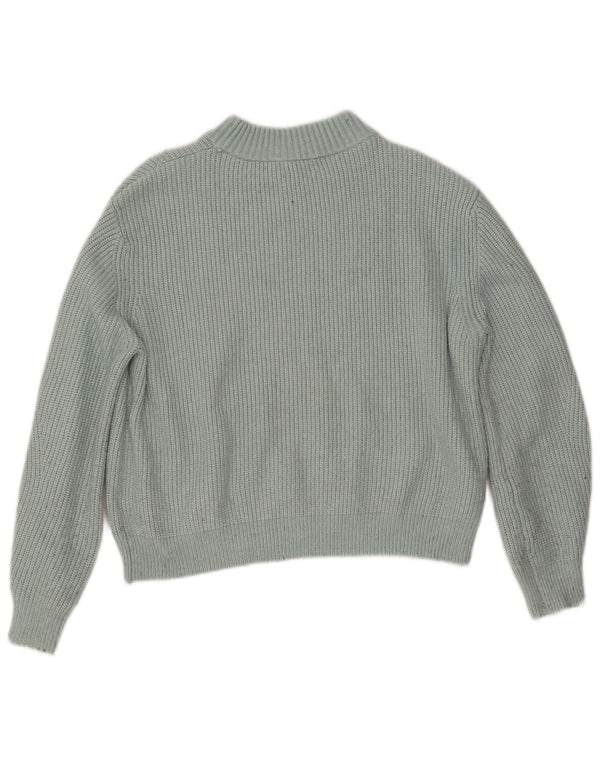 Marks & Spencer Dame Crop Turtle Neck Jumper Sweater UK 16 Large Turkis
