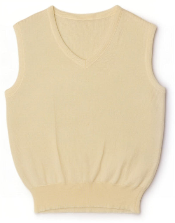 Vintage Dame Vest Tank Top EU 38 Medium Off White Viscose
