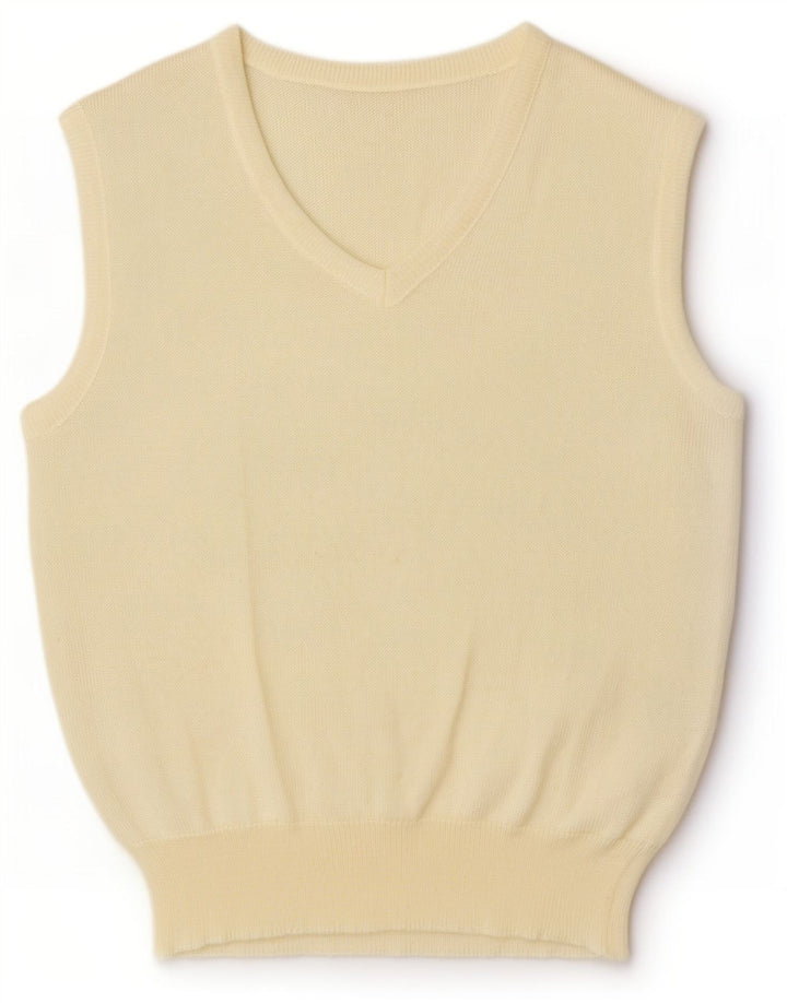 Vintage Dame Vest Tank Top EU 38 Medium Off White Viscose