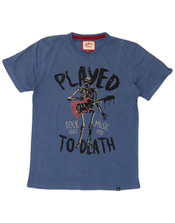 Joe Browns Herre grafisk T-shirt Top Medium Blue Bomuld