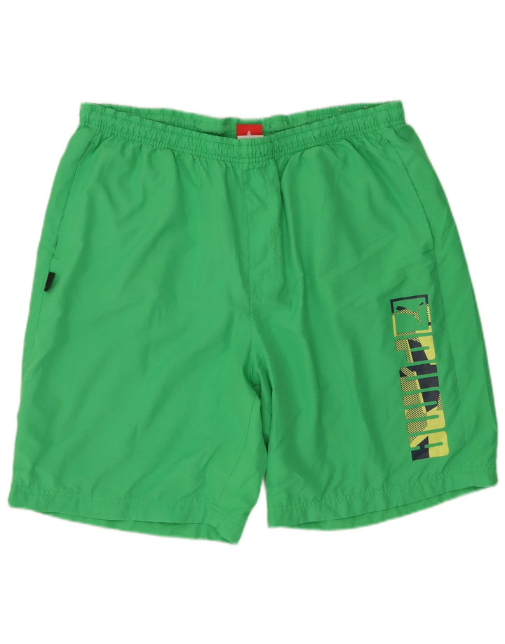 Puma Herre grafiske sportsshorts XL Grøn polyester