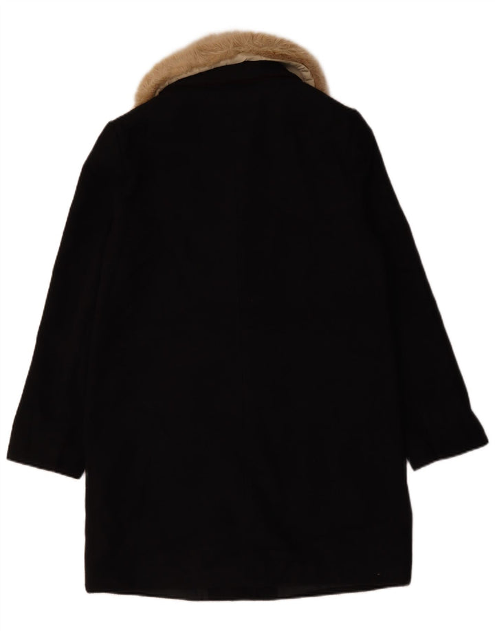 Topshop Dame Oversized Overfrakke UK 10 Small Black Polyester