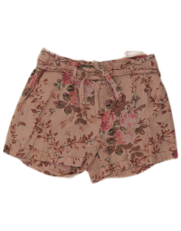 Oasis Chino Shorts til kvinder UK 8 Small W27 Pink Floral Linen