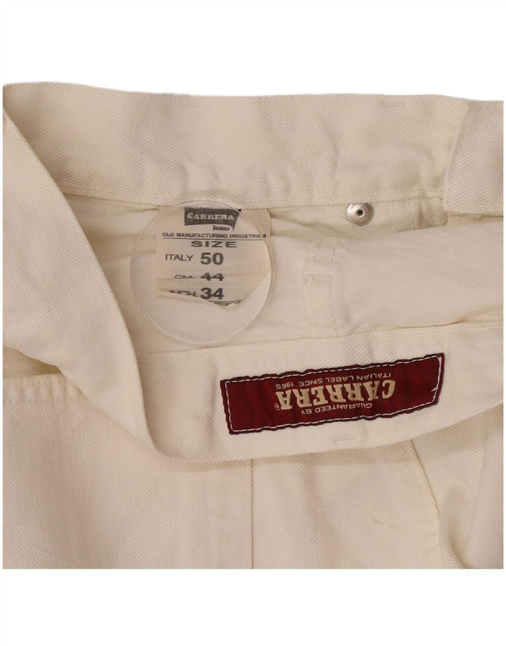 Carrera Straight Jeans til mænd W34 L30 Hvid bomuld