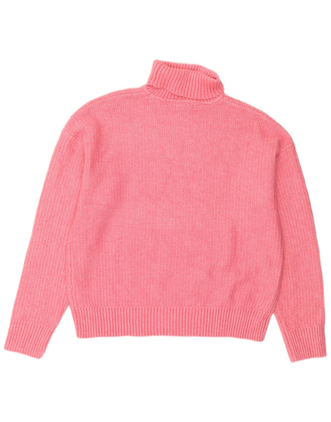 Marks & Spencer Dame Rullehals Sweater UK 16 Large Pink Polyester