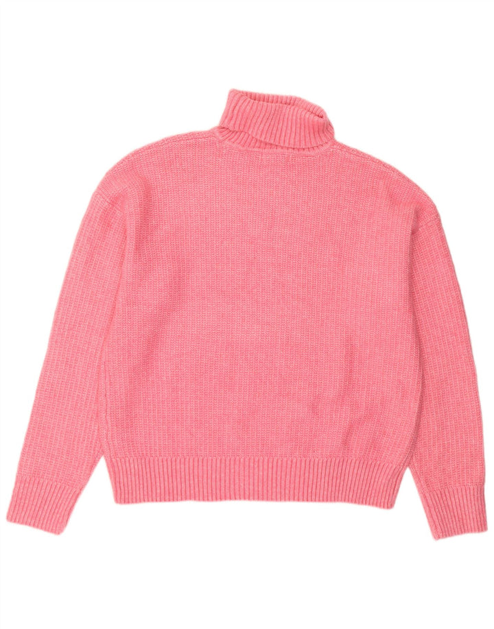 Marks & Spencer Dame Rullehals Sweater UK 16 Large Pink Polyester