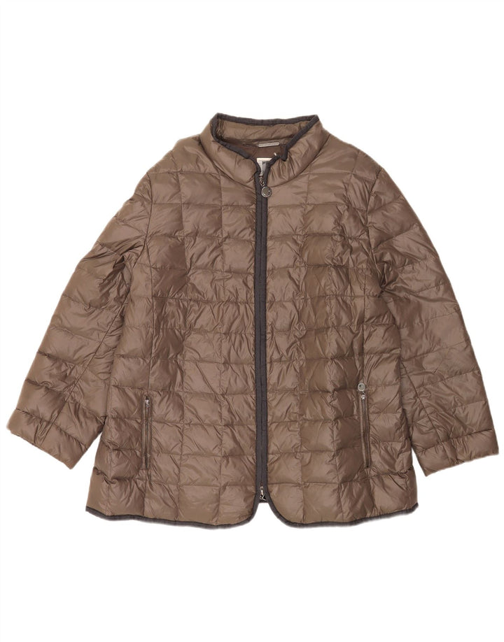 Perte by Krizia Dame Polstret Jakke UK 22 3XL Brun Polyamid