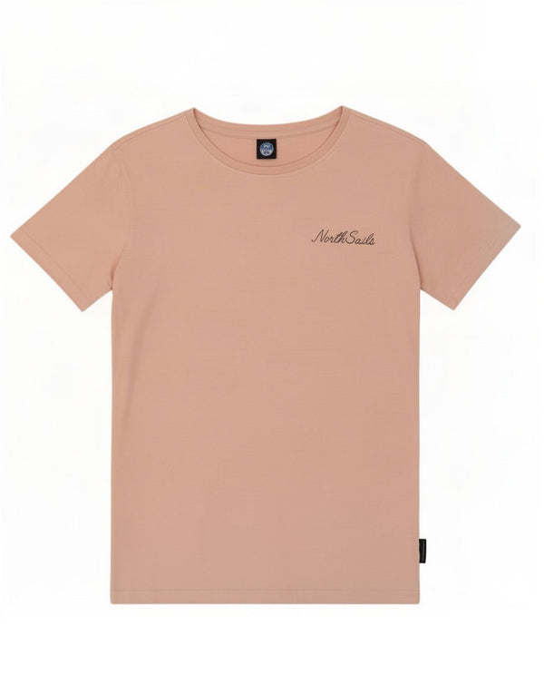 North Sails Dame T-Shirt Top UK 12 Medium Pink Bomuld