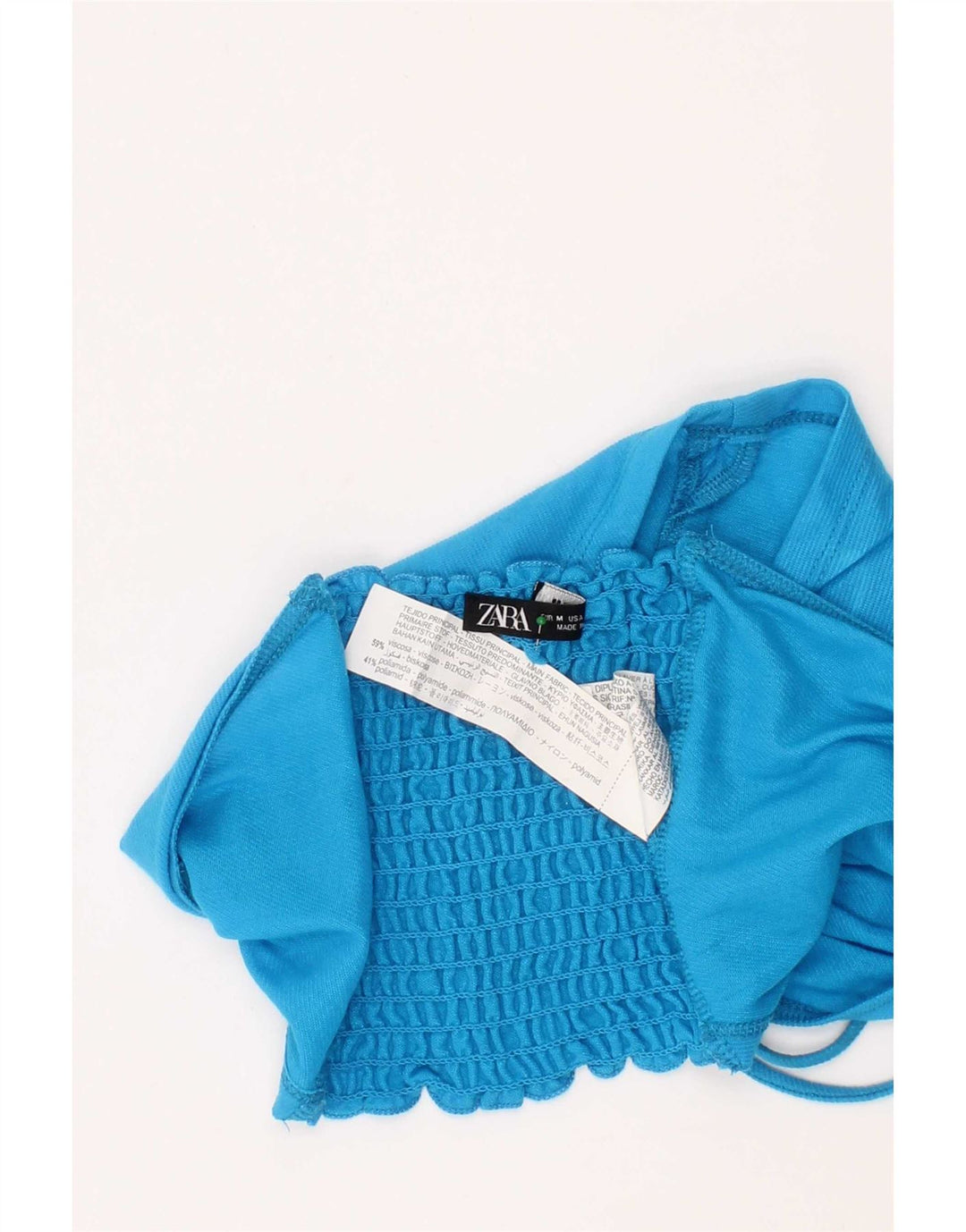 Zara Kvinders Halter Top Mellemblå Viskose