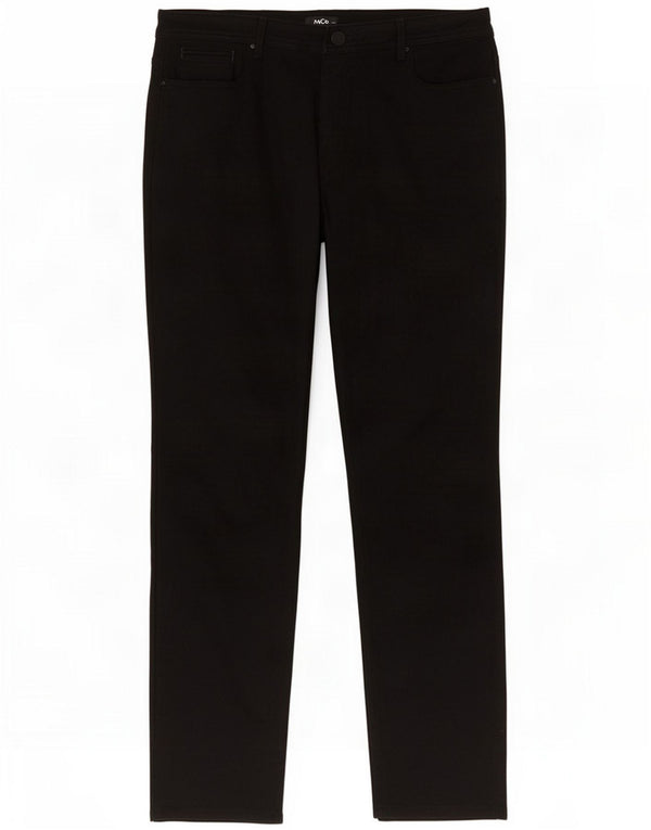 M&Co Womens Slim Casual Trousers UK 18 XL W36 L28 Black Cotton