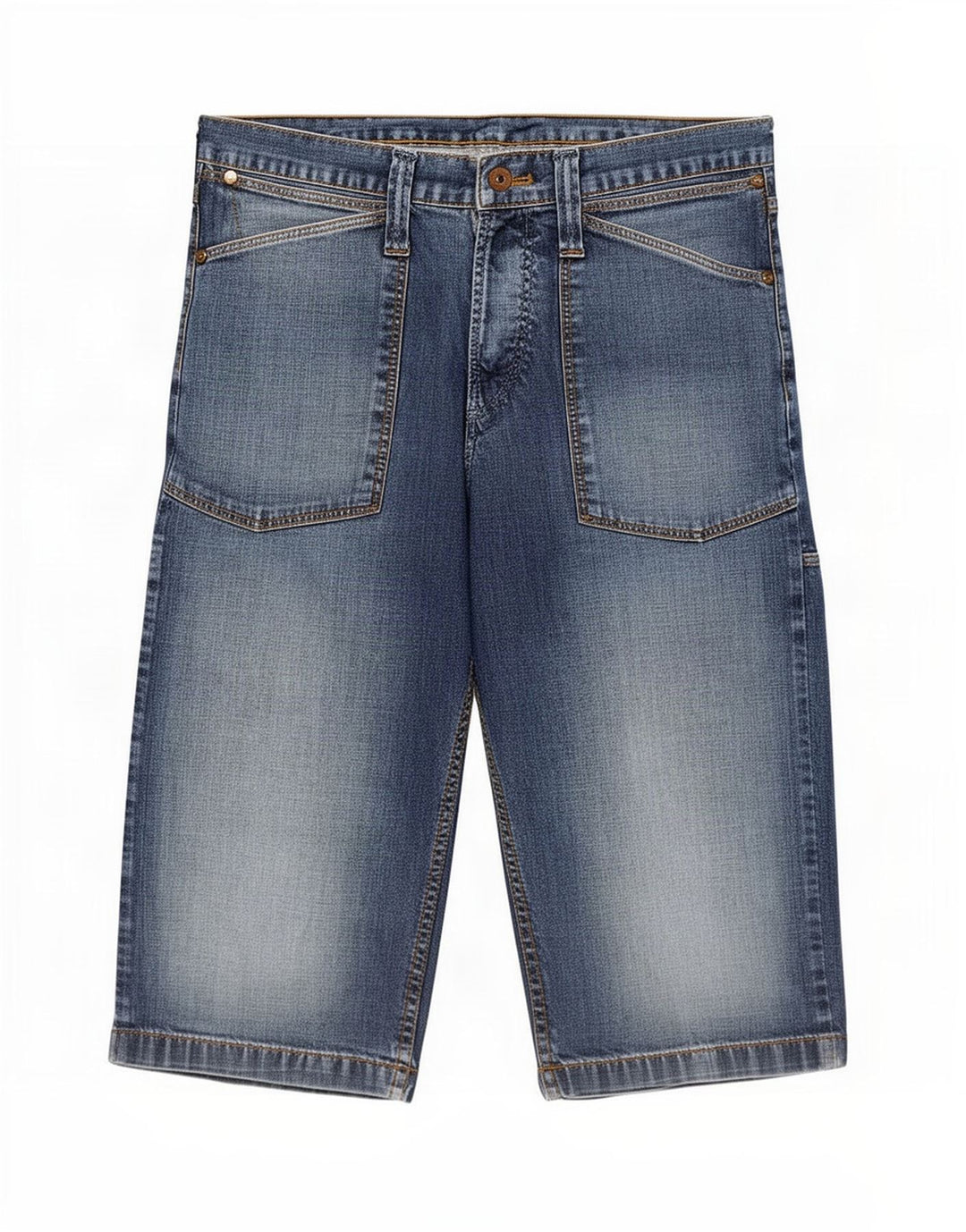 Wrangler Herre Cargo Denim Shorts Medium W33 Blå Bomuld