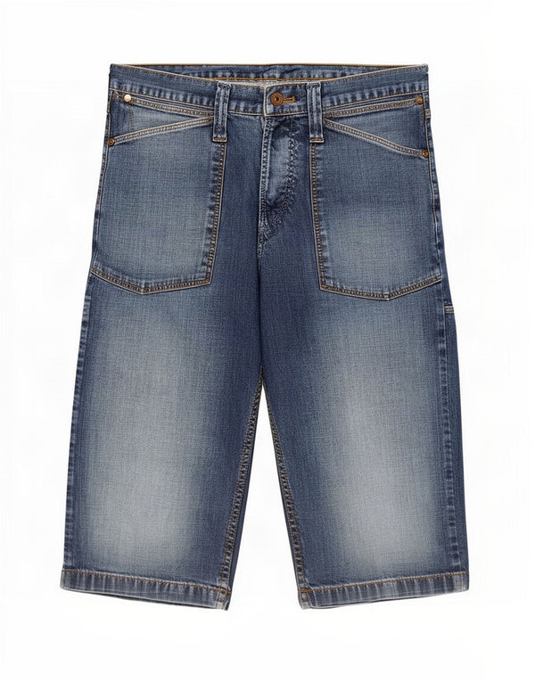 Wrangler Herre Cargo Denim Shorts Medium W33 Blå Bomuld
