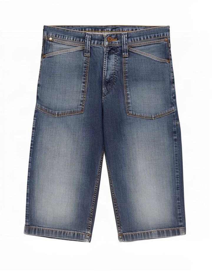 Wrangler Herre Cargo Denim Shorts Medium W33 Blå Bomuld