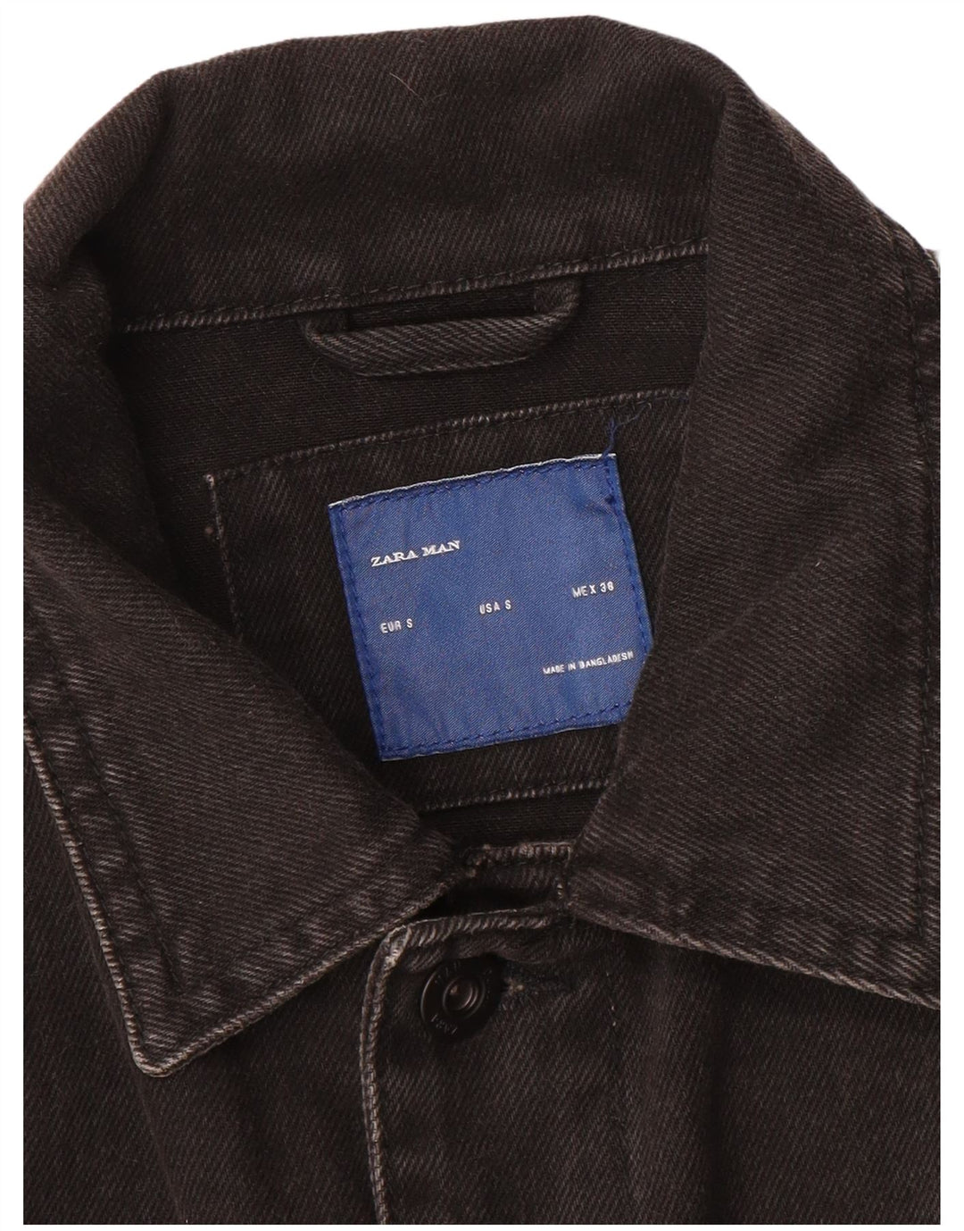 Zara Herre denimjakke UK 36 Lille Sort