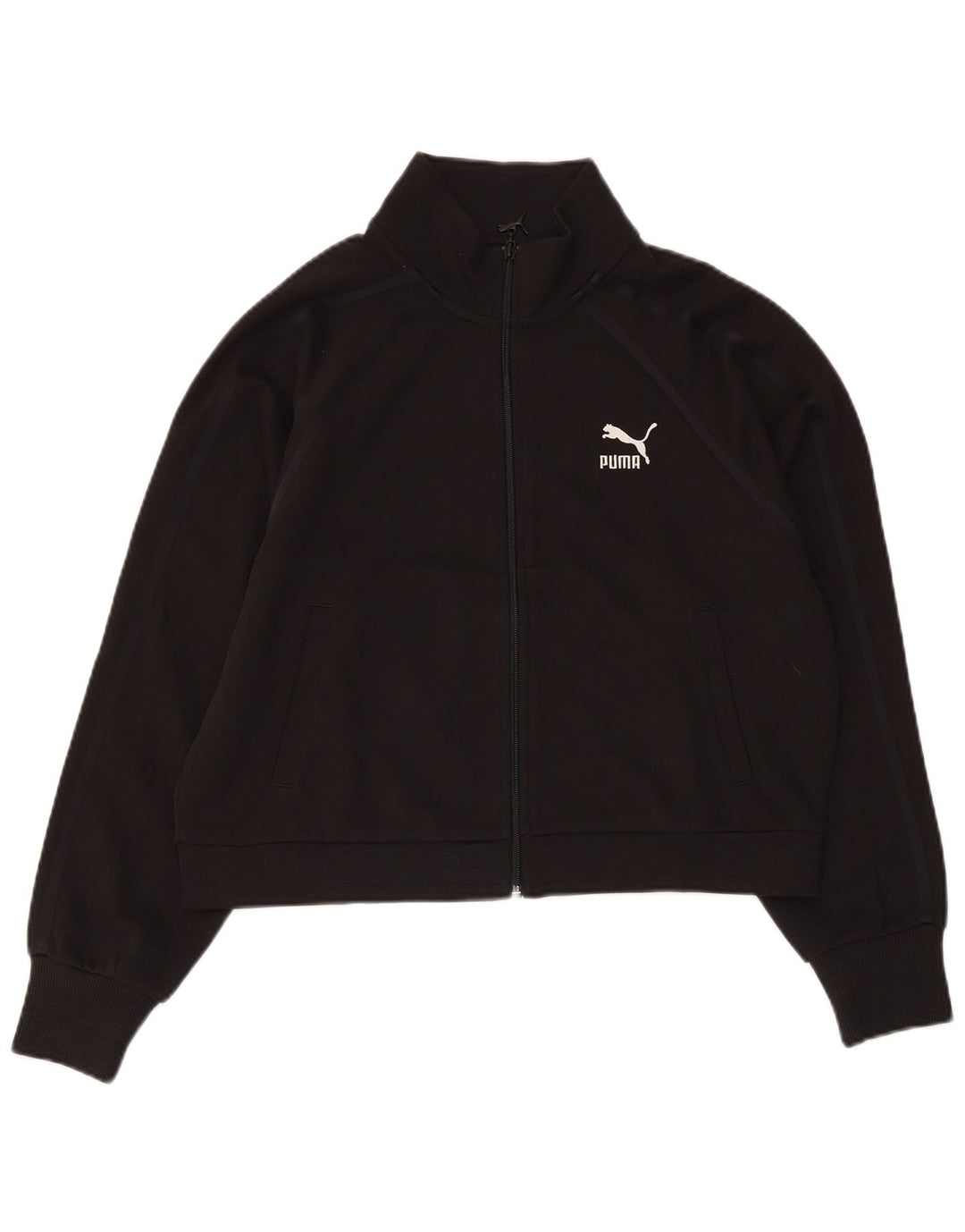 PUMA Womens Crop træningsdragt Topjakke UK 14 Medium Sort Bomuld