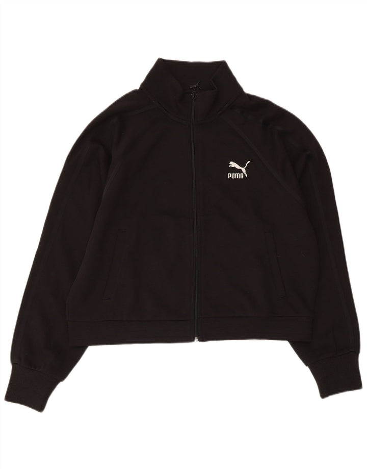 PUMA Womens Crop træningsdragt Topjakke UK 14 Medium Sort Bomuld