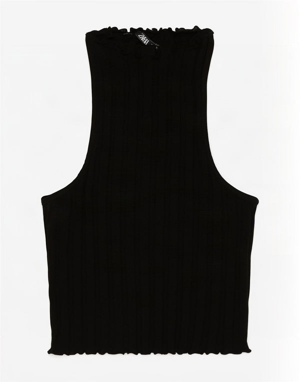 Zara Damevest Top UK 8 Lille Sort